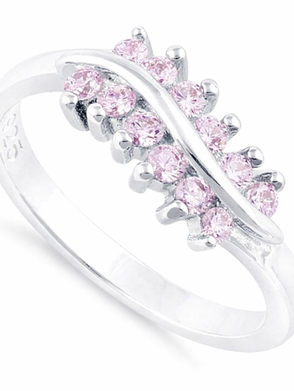 Sterling Silver .925 Purple Crystal Stone Ring!